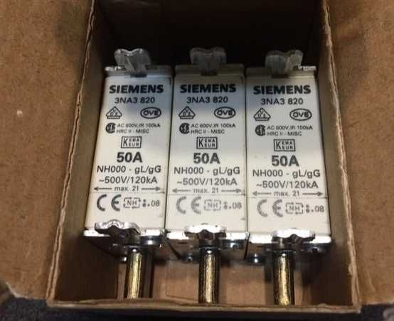 Запобіжник Siemens 3na3 820 50A, предохранитель, плавкая