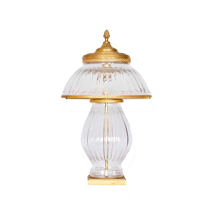 Candeeiro Mesa Cristal Neoclássico Bronze, Século XX