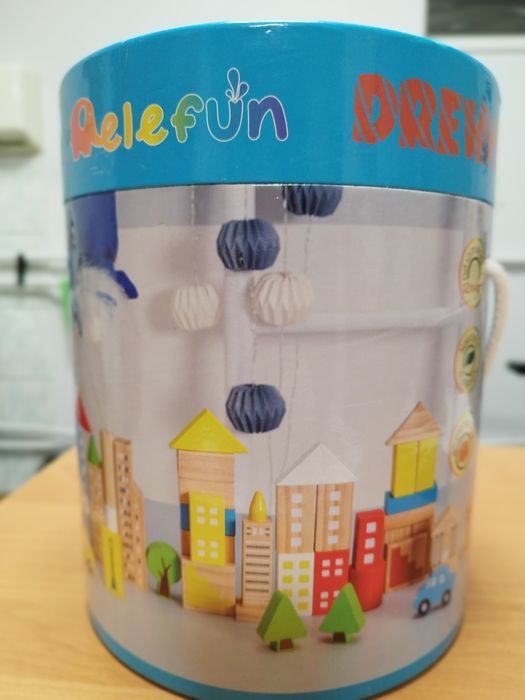 Klocki drewniane Miasto Nocą Elefun