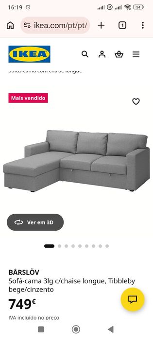Sofá Cama com Arrumação