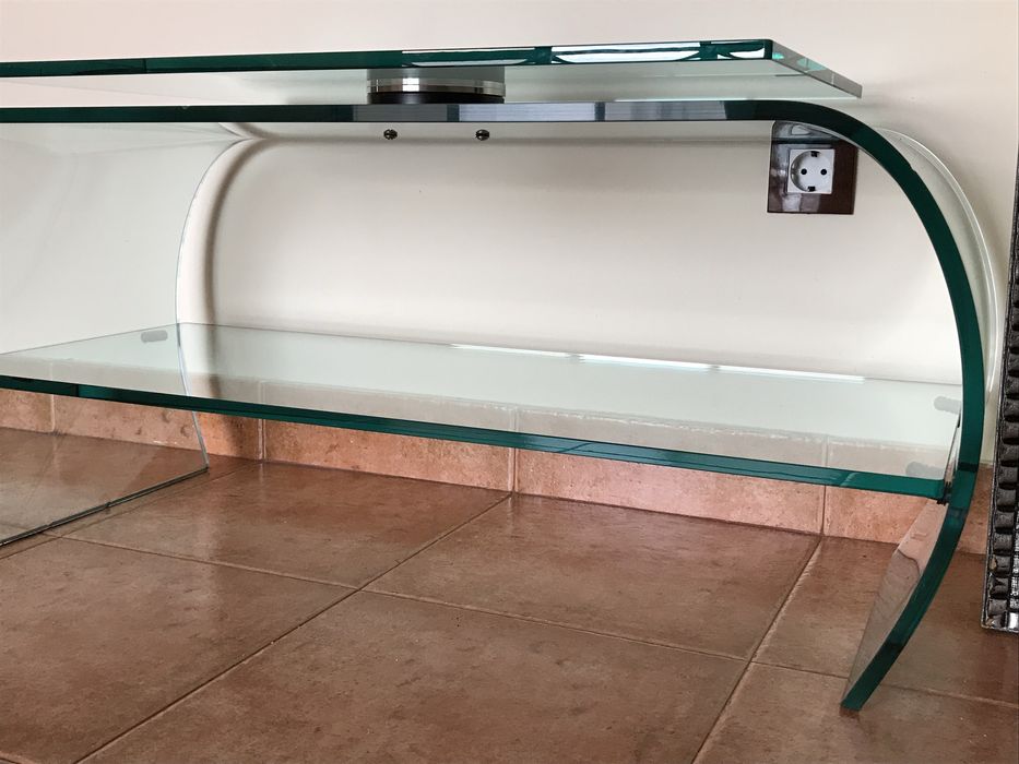 Mesa apoio tv vidro design SICA