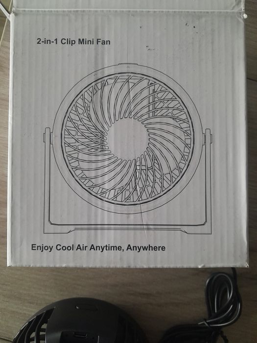 Mini wentylator usb czarny kompaktowy new-s5