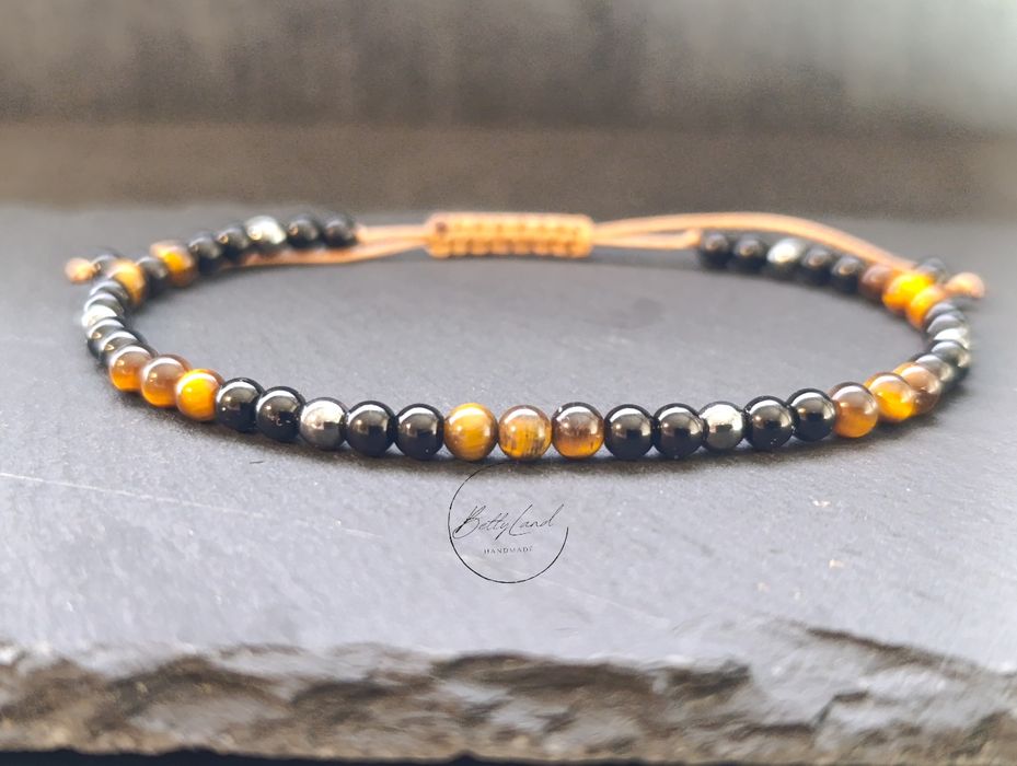 Męska bransoletka z koralików - handmade