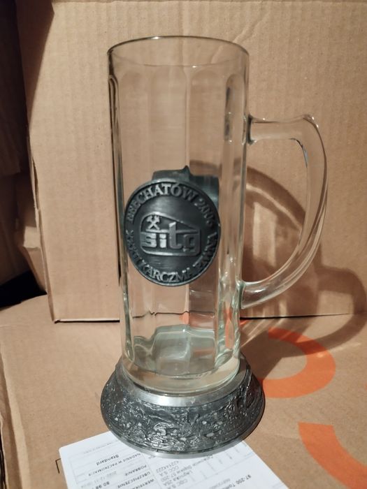 Kufel szkło i metal