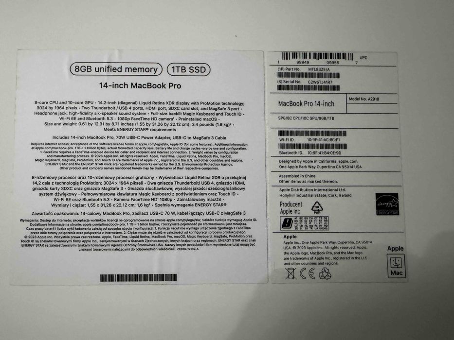 Apple MacBook Pro 14 M3