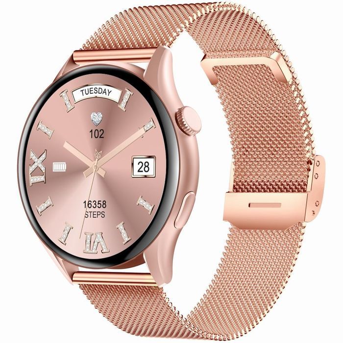 Smartwatch Gravity Różowe Złoto Pasek + Bransoleta GT11-7