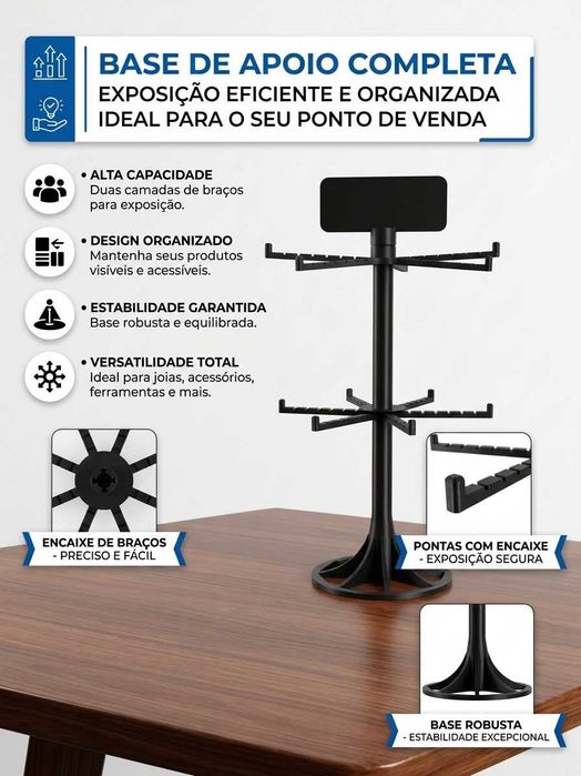 Expositor de Chaveiros (Giratório / de Balcão) 2 módulos - NOVO