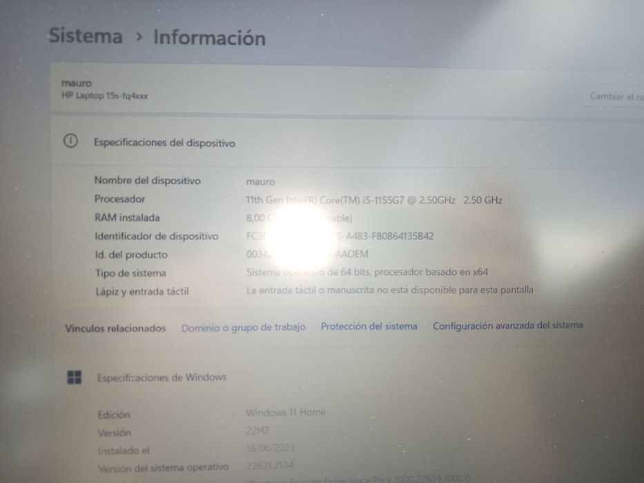 Hp 15s  500 gb de ram