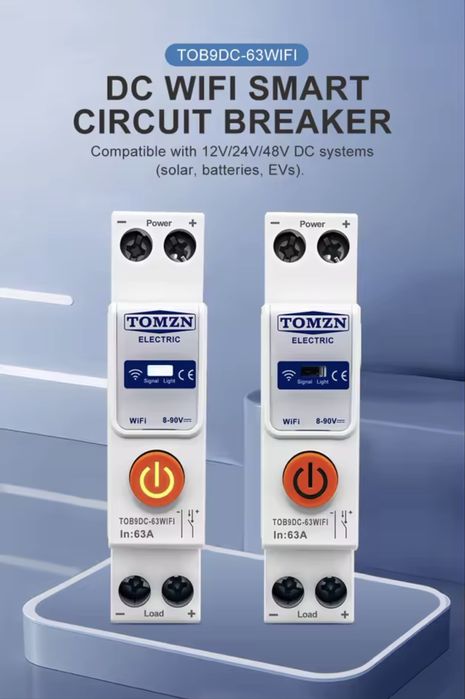 Умный WiFi DC выключатель Tomzn TOB9 DC 8-90 В