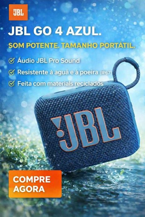 JBL Go 4 Azul - Portátil e Potente!
