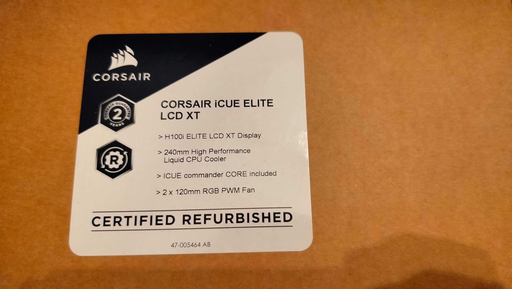 Corsair AIO iCUE H100i Elite LCD XT 240mm ARGB NOWE z RMA zaplombowane