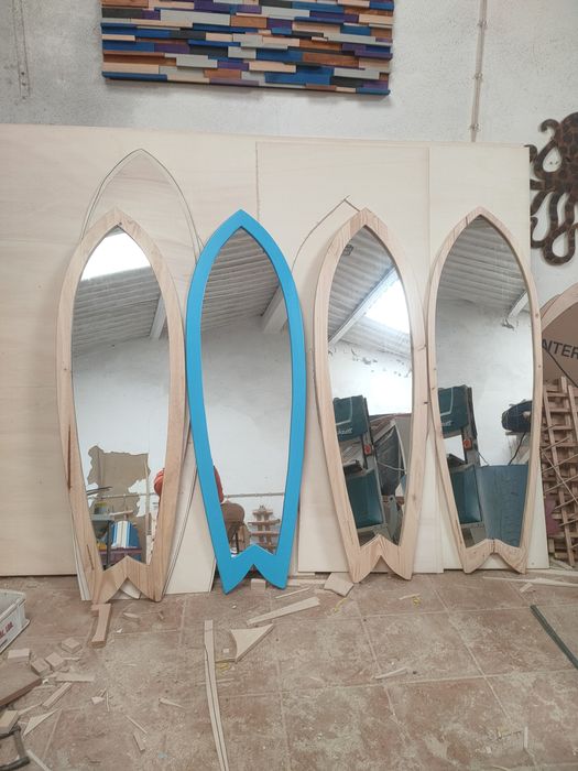 Espelho em forma de prancha de surf várias cores