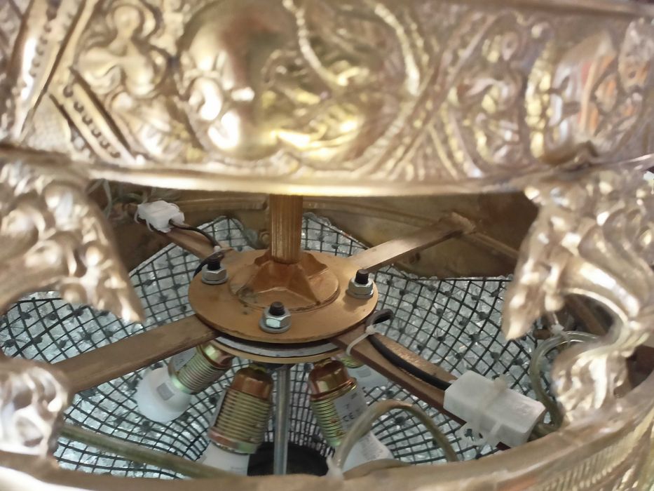 Lustre Grandes Dimensões Bronze Dourado 14 Lâmpadas