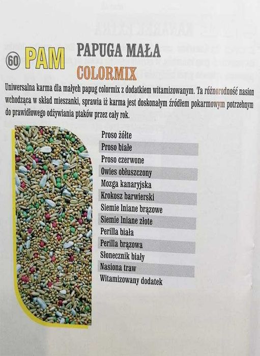 Karma dla papugi małej, 10kg