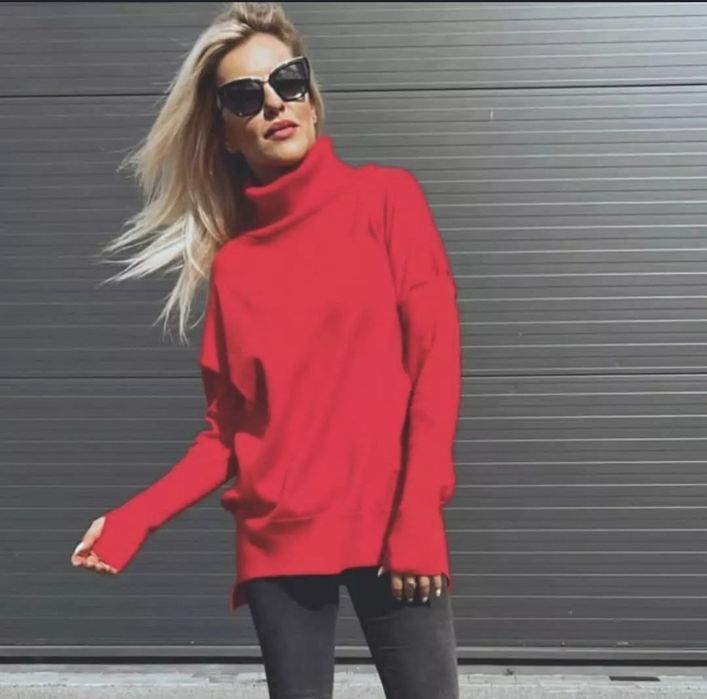 Luźny golf, tunika, MMK, rozm uniwersalny