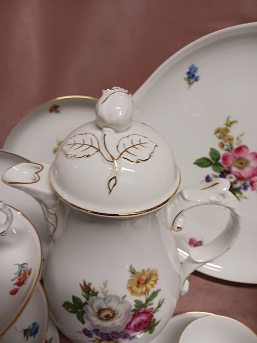 12 osob Furstenberg serwis kawowo-sniadaniowy kwiaty