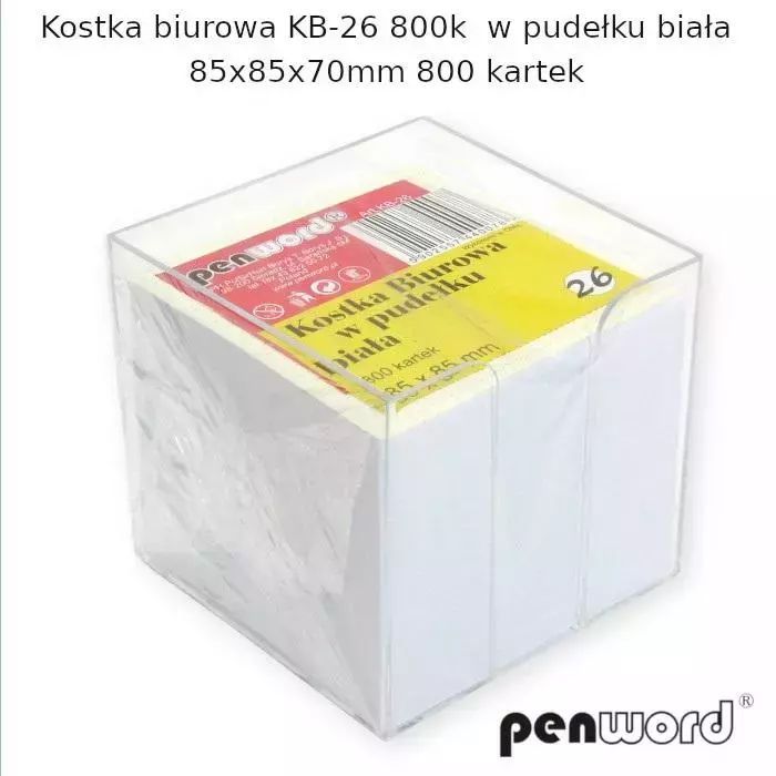 Kostka biurowa w pudełku pastel 85x85x70mm 730K. Penword