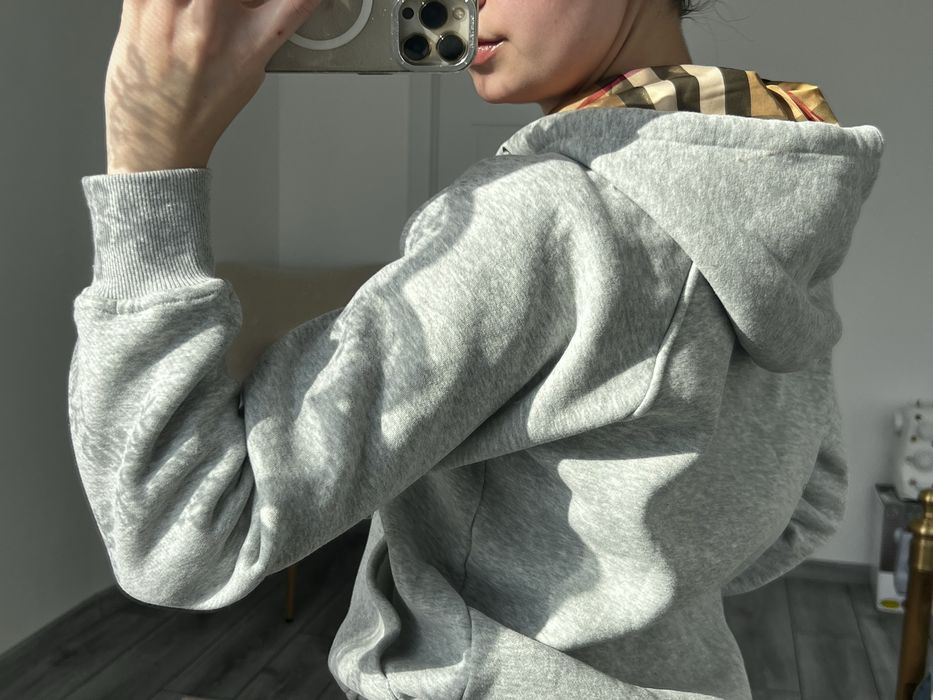 Сіра кофта Burberry/ зіп худі барбері