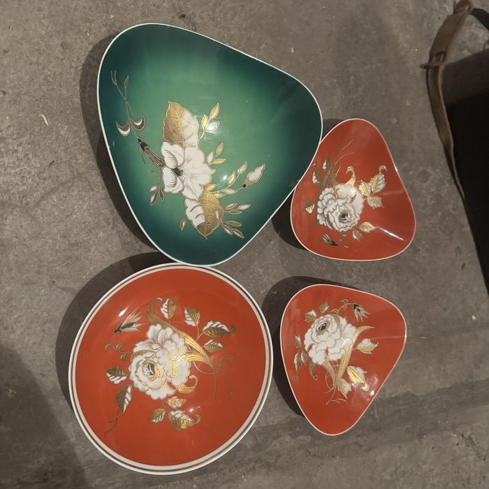 4x Porcelanowy półmisek wallendorf 1764 goldrelief  miska antyk