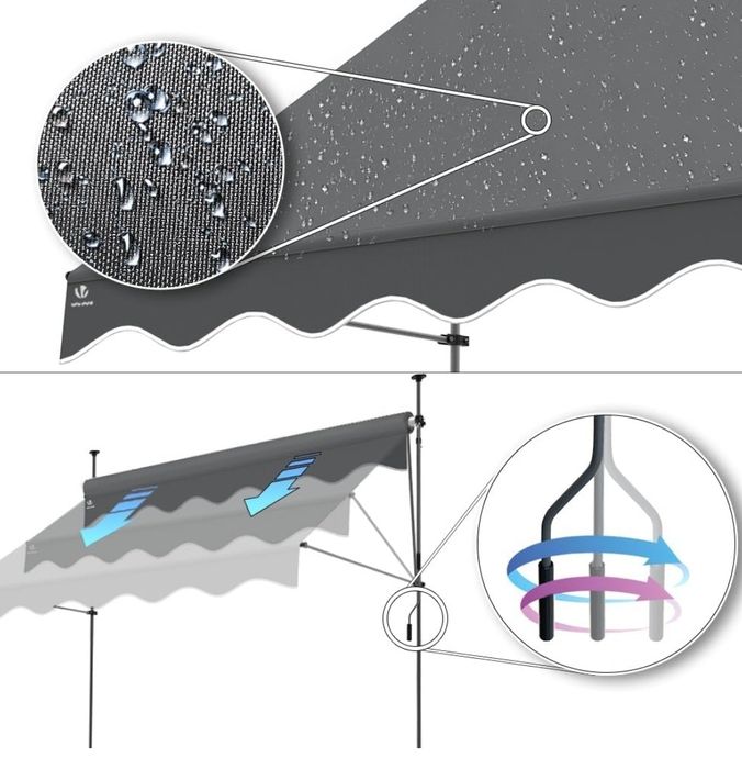VOUNOT markiza okienna 2,5 m szara