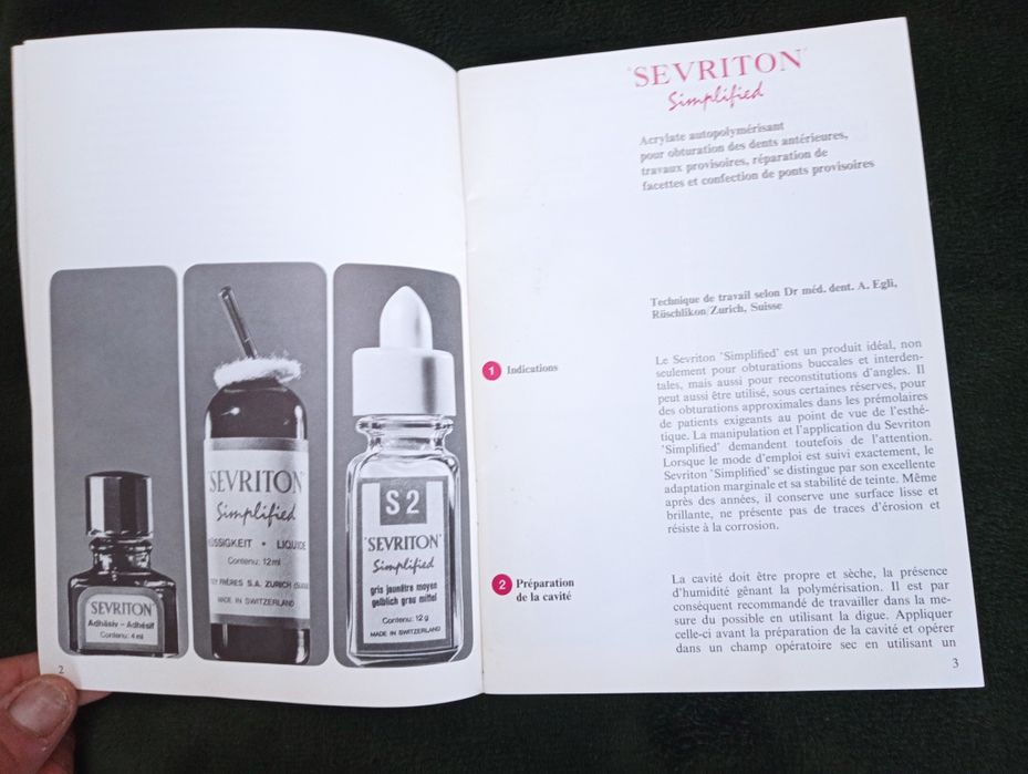 Sevitron Simplified - de dentiste à dentiste-  produto dentário 1949