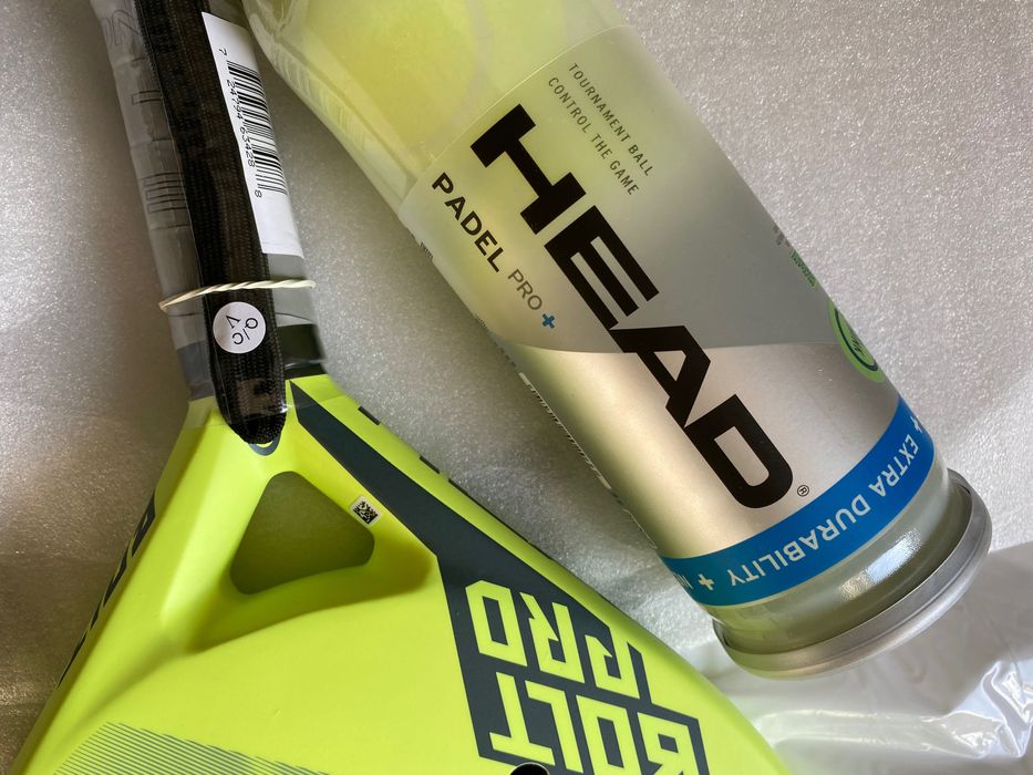 Raquete de Padel HEAD Bolt Pro com pack de 3 bolas head Pro + (NOVO)