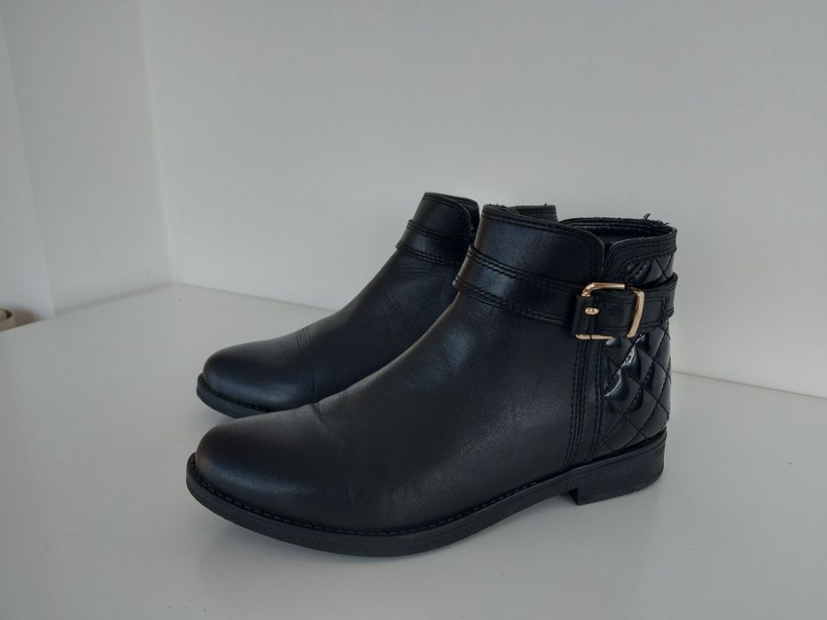 Buty botki skórzane ocieplane w rozmiarze 37