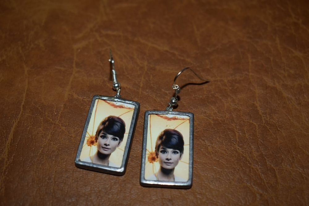 Kolczyki handmade witrażowe – styl vintage