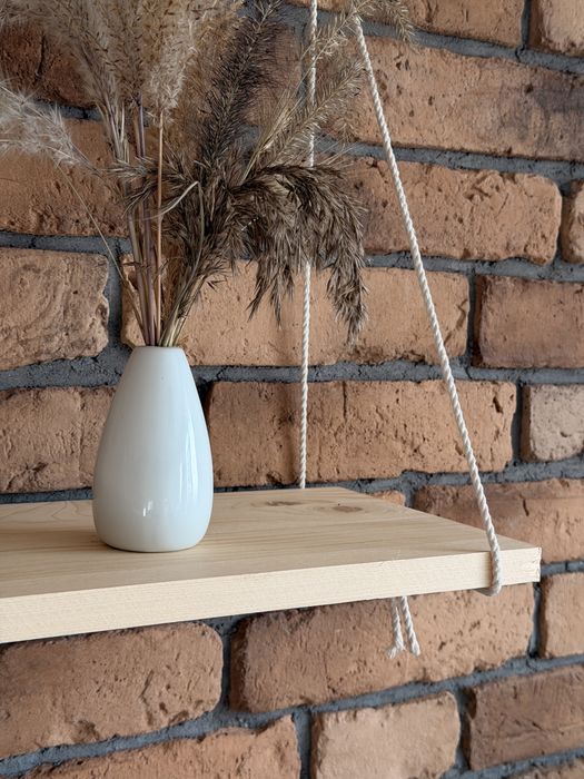 Wisząca półka makrama BOHO – Rękodzieło 40x20 cm