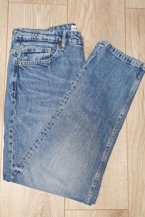 Jeansy mom slim mom fit wysoki stan zara niebieskie rozmiar XL 44