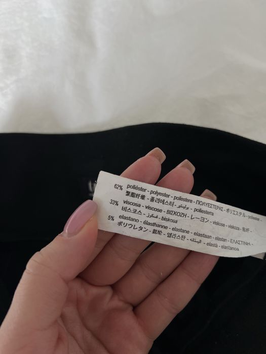 Eleganckie materiałowe spodnie z paskiem Zara XS czarne garniturowe