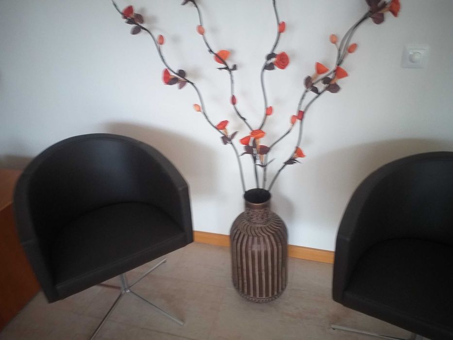 2 Cadeiras giratórias castanho-escuro - como novas