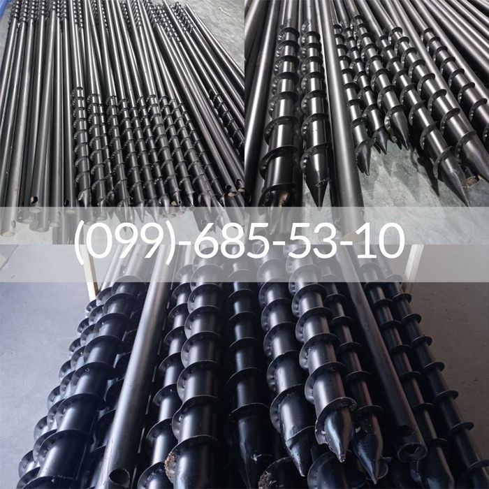 Гвинтові палі. Наконечники. Оголовки. Геошуруп. Сваи винтовые