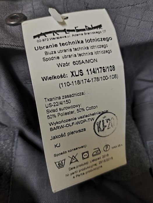 NR 25 . Ubranie technika wzór 605a nowe rozmiar XL/S polecam