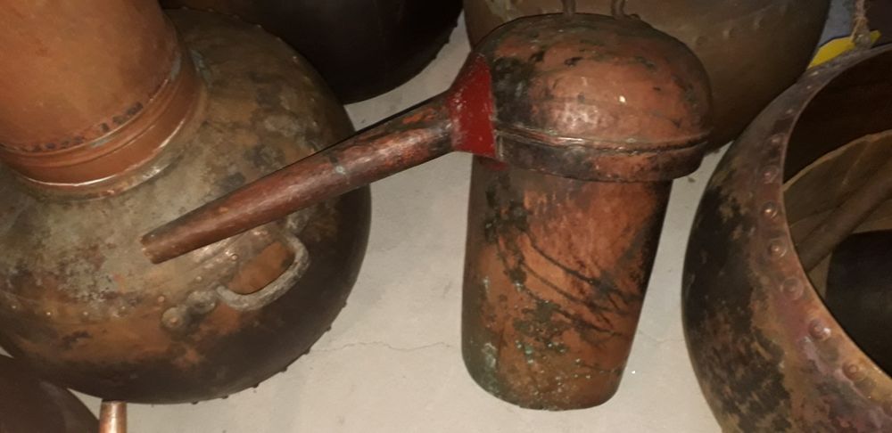 Peças em cobre de  alambique e outras