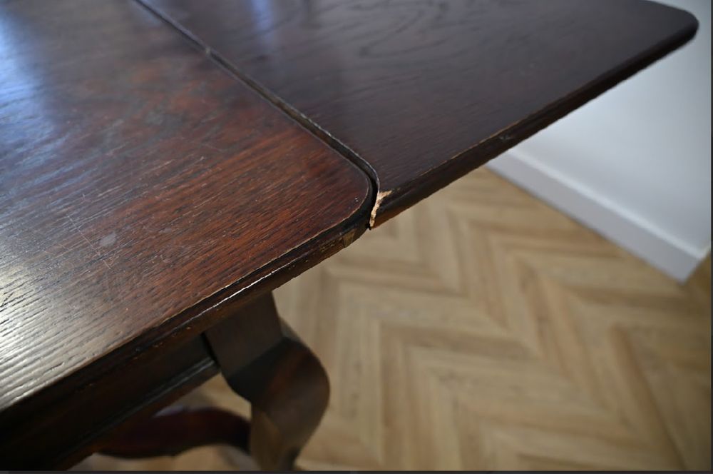 OKAZJA Stół + 6 krzeseł do renowacji dębowy międzywojenny