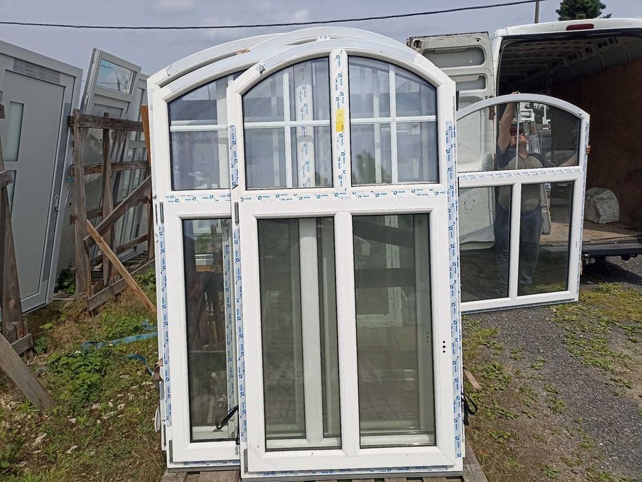 Okno pcv łukowe 145/207 białe