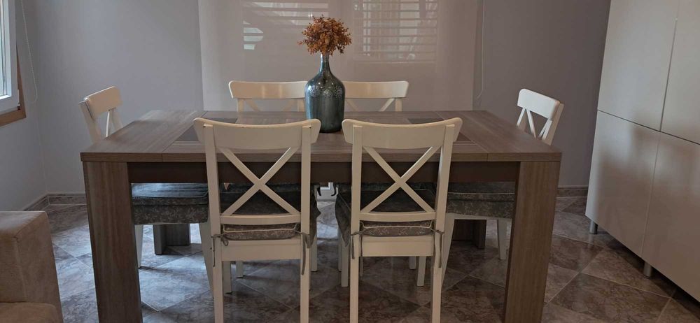 Conjunto Mesa Jantar + 6 Cadeiras