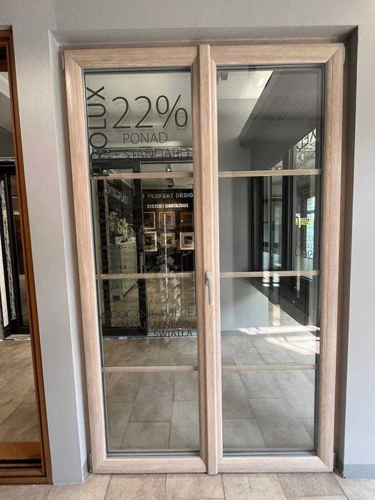 Okno balkonowe Oknoplast 1360 x 2200 niski próg OKAZJA 3 SZYBY