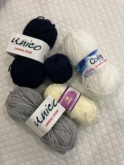 Lãs de tricô variadas