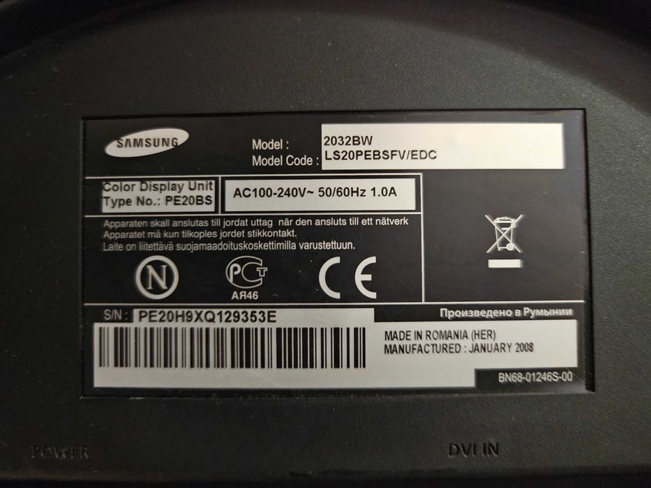 Monitor Samsung SyncMaster 2032BW 20"