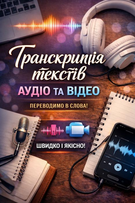 Перепис текстів! З адудіо, відео, та перепис з ручної кладі!!!