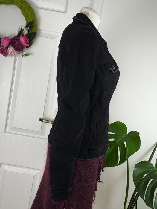 Bershka kurtka jeansowa katana styl vintage czarna bawełna cotton L