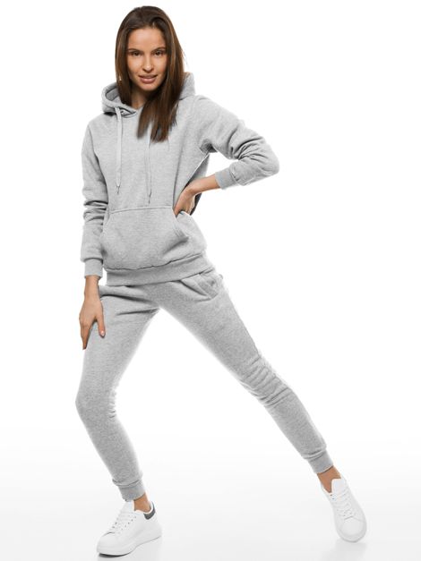 Dres damski z kapturem jasnoszary S-XXL