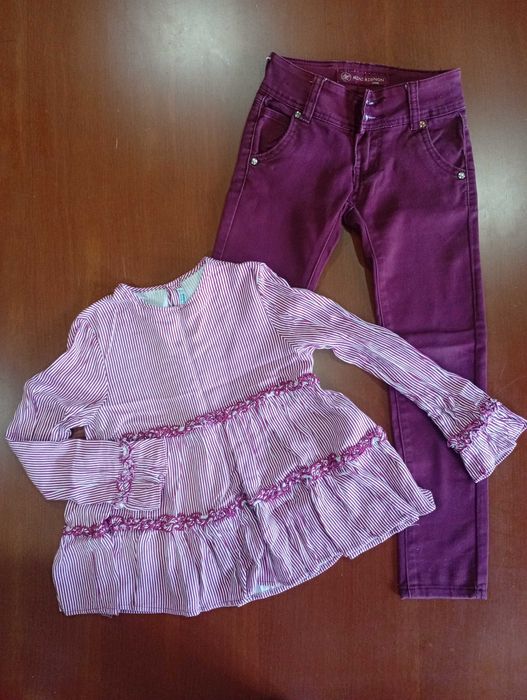 Conjunto de calças e blusa menina 6/7 anos
