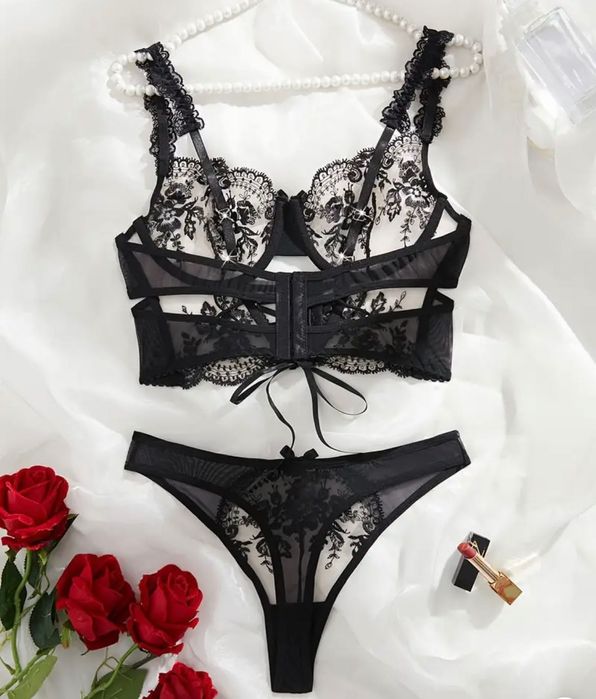 Komplet bielizny koronkowej zestaw seksowny strój sylwestrow L 40 sexi