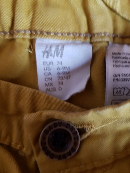 spodnie musztadowe H&M r74