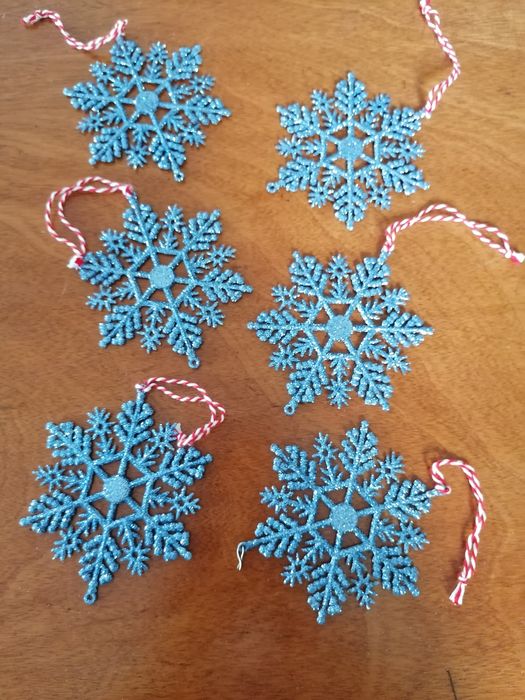 Conjunto de 6 estrelas de Natal azuis