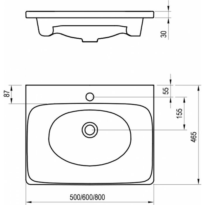 Умивальник Ravak Balance 600 білий, XJX01260000