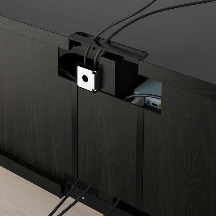 Móvel de TV c/portas Ikea Bestå preto-castanho/Lappviken/Stubbarp, 120x40x38 cm